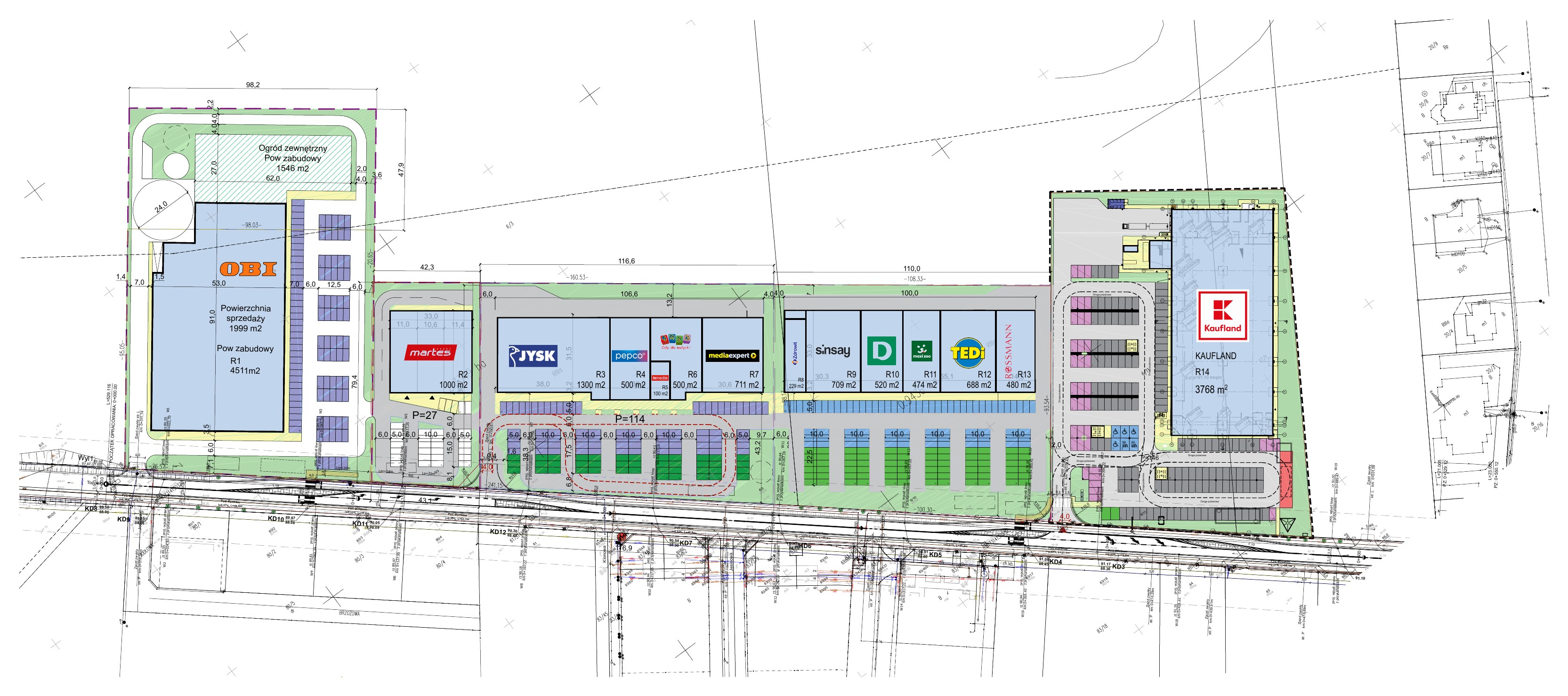 Plan zagospodarowania terenu SHOPLAND Środa Wielkopolska